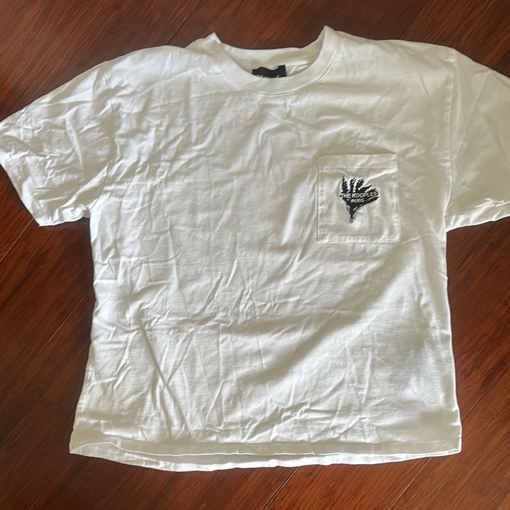 The Kooples White Short Sleeve Tee with Minimalist Graphic